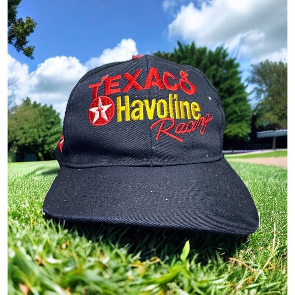 VTG Texaco Havoline Racing Hat Mens Black Snapback USA 90s NASCAR 20 Ernie Irvan - Picture 1 of 9